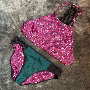 Lulu Lemon multi-color reversible bikini